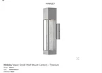 Hinkley 1-LIGHT Vapor Outdoor Small Wall Mount Titanium Color 2850TT. Fixed Price $195.00.
