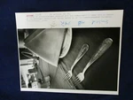 Glossy Press Photo 1986 Northeast Correctional Center Flatware Concord Mass. Fixed Price $17.00.