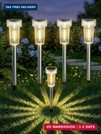Deraysion Solar Lights Outdoor, 8 Pack Pathway Dusk-to-dawn Garden. Fixed Price $29.67.
