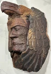 Rare 1942 Native American Artist Wood Carved Chief Eagle Head Face Wall Hanger. Fixed Price $2400.00.