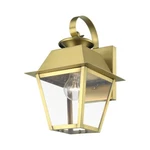 Livex Wentworth Light Outdoor Small Wall Lantern, Brass/clear 27212-08. Fixed Price $299.96.