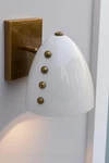 Mid-century Italian Rivet Light Fixture Brass Cone Wall Sconce Adjustable Lamp. Fixed Price $114.00.