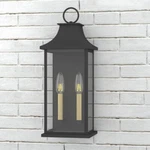 Maxax Wall Lantern Scone 20.63"X6.06"X7.99" 2LIGHT Sand Grain Black Dusk To Dawn. Fixed Price $99.00.