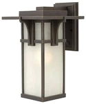 Hinkley Manhattan 15" High Seedy Glass And Bronze Outdoor Wall Light. Fixed Price $299.00.