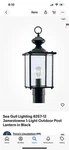Sea Gull Lighting 8257-12 Jamestowne 1-LIGHT Outdoor Post Lantern Black. Fixed Price $40.00.