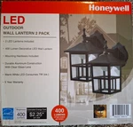 2PACK!! Honeywell Led Outdoor Wall Security Lights Lantern 400 Lumens Black -new. Fixed Price $29.99.