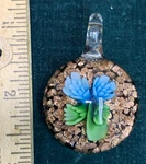 Glass Floral Pendant, Great Quality, Unique Resale Item - ELK10. Fixed Price $7.00.