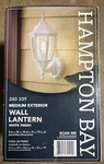 Hampton Bay 14 In. 1-LIGHT White Hardwired Dusk-to-dawn Outdoor Wall Lante. Fixed Price $39.99.