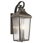 Kichler Forestdale 2 Outdoor Wall Light, Large, Black/seeded - 49737BKT. Fixed Price $389.99.