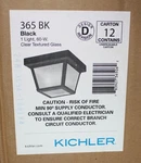 Kichler 365BK Flush Mount Outdoor Ceiling Light - Textured Clear Glass Black. Fixed Price $33.87.