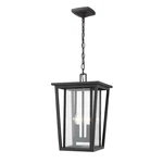 Z-lite Seoul 2 Light Outdoor Chain Mount Fixture, Black/clear 571CHB-BK. Fixed Price $523.60.
