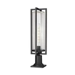 Z-lite Aura 1LT 8" Outdoor Pier Mount, Black/clear Ribbed 5013PHBR-533PM-BK. Fixed Price $320.00.
