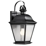 Kichler Mount Vernon Outdoor Wall 1LT 9.5X19.5", Black, Clear Seeded - 9709BK. Fixed Price $484.99.