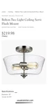 Sea Gull Generation Lighting Belton Two Ceiling Semi-flush Mount Brushed. Fixed Price $150.00.