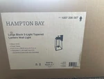 Hampton Bay W2205-31-7 Large Black 2-LIGHT Hardwired Outdoor Tapered Wall Lanter. Fixed Price $45.99.