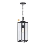 21.5 In. 1-LIGHT Matte Black Outdoor Hanging Lantern Pendant Dusk To Dawn. Fixed Price $32.00.