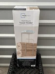 Mainstays Holder Bar Satin Finish Wall Mount Holds 4 Std Bath Towels New. Fixed Price $14.99.