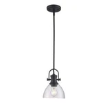 Hampton Bay Earnshaw 1-LIGHT Black Mini Pendant Fixture With Seeded Glass. Fixed Price $39.95.