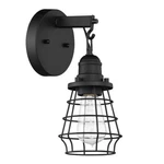 Craftmade Thatcher Light Wall Sconce, Black/flat Cage 50601-FB. Fixed Price $59.99.