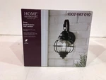 Home Decorators Greer 1-LIGHT Black Exterior Wall Lantern Caged Seeded Glass. Fixed Price $49.99.