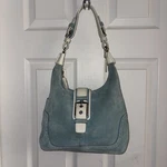 Vintage Coach Light Blue Suede Hampton Hobo Bag Shoulder Y2K Rare #5034. Fixed Price $295.00.