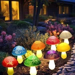 Holiday Solar Mushroom Lights 8 Pack Crackle Led Garden Path Outdoor Decoration. Fixed Price $17.02.