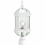 Nuvo 60-4974 19" Outdoor Post Lantern White Finish With Clear Beveled Glass. Fixed Price $83.99.