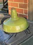 Vintage 14 Green Porcelain Light Shade Fixture Salvaged From J&l Steel Mill Pa. Fixed Price $39.99.