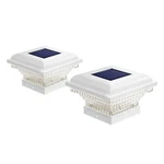 Home Zone 2-PACK Solar Post Cap Lights 12 Lm Outdoor Fit 4X4 X3.5 White. Fixed Price $24.99.