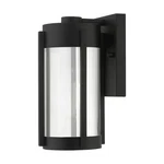 Livex Sheridan 1 Light Outdoor Wall Lantern, Black/nickel Cand/smoke 22380-04. Fixed Price $239.96.