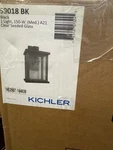 Kichler 59018 Marimount 17" Tall Outdoor Wall Sconce Porch Light Black Brand New. Fixed Price $93.50.
