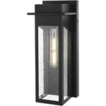 Wall Sconce Light Fixture Outdoor Seedy Glass Black Porch Walkway Patio 15". Fixed Price $108.41.