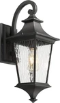 Emliviar XE292BM-SW Bk Outdoor Porch Light 21.1" Black Water Ripple Glass New. Fixed Price $104.99.