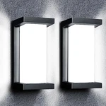 Wrasse Porch Lights Outdoor 2000 Lumen Wall Fixtures BLACK-6500K-2PCS. Fixed Price $100.75.