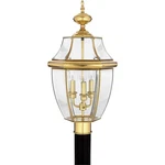Quoizel NY9043 Brass Newbury 3-LIGHT 23"H Post Lantern With Clear Glass. Fixed Price $279.99.