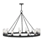 Hinkley Sawyer 15LT Outdoor Chandelier, Black/clear Seedy - 29209BK. Fixed Price $2499.00.