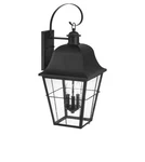 Hampton Bay Outdoor Wall Lantern 28" Hardwired Matte Black W/ Seeded Glass Shade. Fixed Price $144.99.