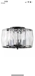 Ceiling Wesbourne 3-LIGHT Black Flush Mount With Clear Glass Crystal. Fixed Price $45.00.