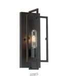 Kenton 1-LIGHT Vintage Bronze Steel Box Wall Sconce Clear Glass Shade Black. Fixed Price $44.99.