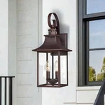 2-LIGHT Outdoor Lantern Wall Sconce In Copper Bronze With Clear Glass Panels. Fixed Price $164.95.