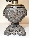Victorian Gothic Devil & Lady Figural Oil Lamp Aesthetic Gargoyle Face Pat. 1876. Fixed Price $475.00.