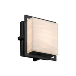 Justice Led Porcelina Avalon Square In/out Sconce, Black PNA-7561W-WAVE-MBLK. Fixed Price $148.80.