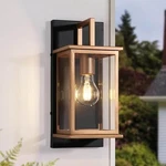 Uolfin Black And Brass Rectangle Outdoor Hardwired Wall Lantern Sconce Light. Fixed Price $47.45.
