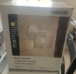 Portfolio White Outdoor Wall Lantern #0482291 - New In Open Box. Fixed Price $15.99.