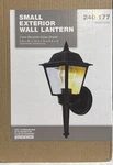 Hampton Bay 240 177 13.5 Black Outdoor Wall Lantern New In Box. Fixed Price $19.95.