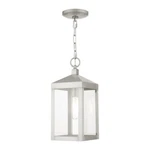 Livex Nyack Light Outdoor Pendant Lantern, Brushed Nickel/clear 20591-91. Fixed Price $299.96.