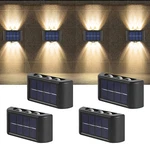 4 Pack Solar Fence Lights Outdoor Wall Lamp Up And Down Lighting Deck Step Patio. Fixed Price $7.99.