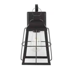 Hampton Bay Feldner 8.5 In. Black Outdoor Wall Lantern Sconce W/ Glass Shade. Fixed Price $38.67.