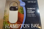 Hampton Bay 23445 Tarkio Matte Black Led Solar Lantern, Color Changing. Fixed Price $19.95.