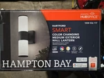 Hampton Bay Hartford 14.25" Millennium Black Led Smart Outdoor Wall Sconce. Fixed Price $80.00.